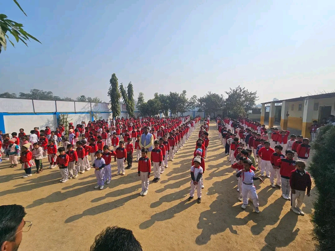 Morning assembly at Purnea Public School